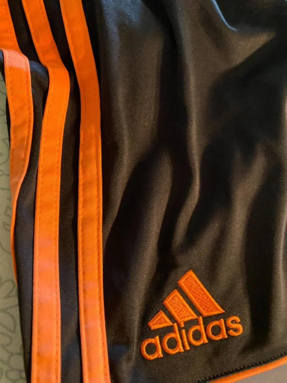 Adidas AEROREADY Boys XS Athletic Shorts Black Orange 3 Stripe Soccer Training